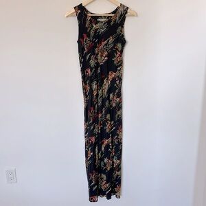 Hilo Hattie Maxi Hawaiian Mermaid Print Dress Sleeveless